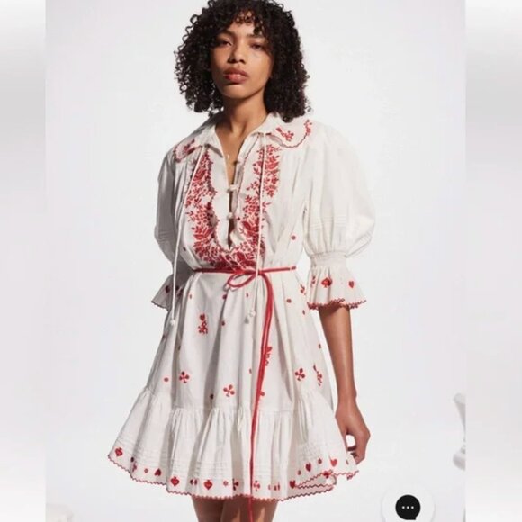 Alemais	HEARTS EMBROIDERED MINI DRESS - Picture 6 of 11